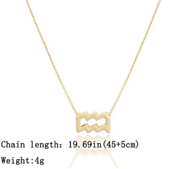 Aquarius ♒️ Constellation Gold Pendant Necklace Zodiac Aquarius - Picture 3 of 7